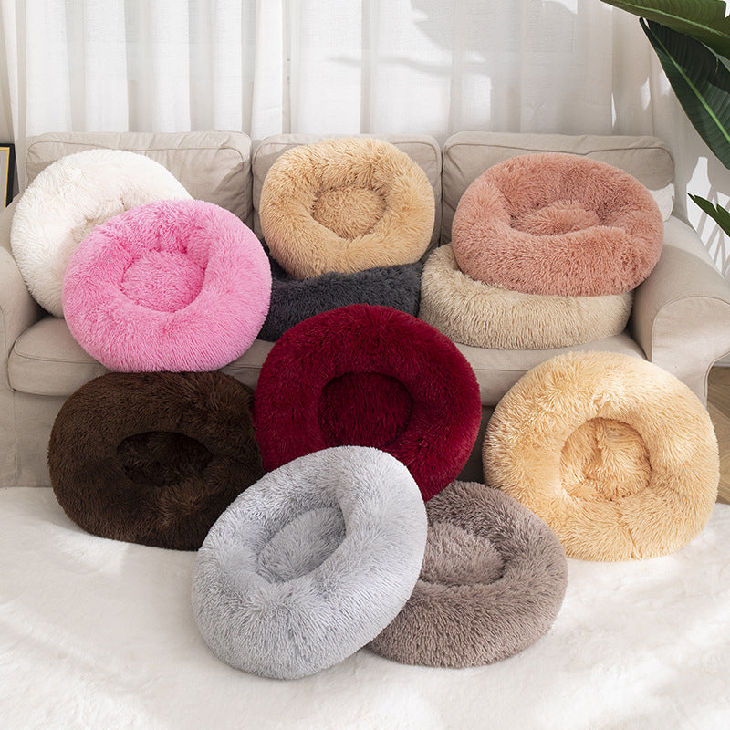 Cozy Comfort for Your Furry Friends: The Round Cotton Pet Winter Bed